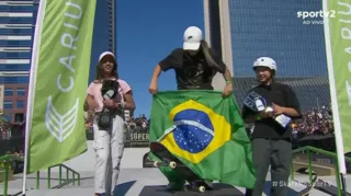 Imagem ilustrativa da imagem Pamela Rosa é bicampeã mundial e Brasil faz dobradinha no pódio do Skate Street