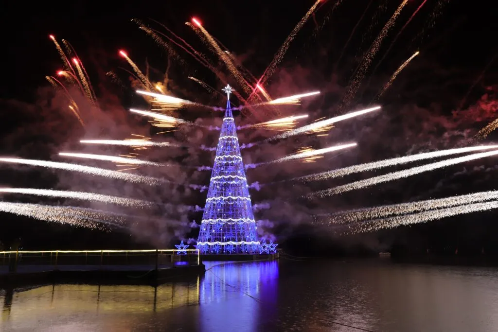Imagem ilustrativa da imagem Árvore flutuante de Araçatiba ilumina Natal em Maricá