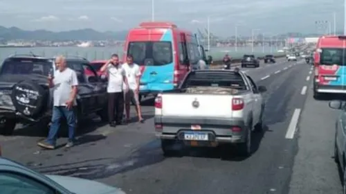 Imagem ilustrativa da imagem Acidente causa reflexos no trânsito da Ponte Rio-Niterói nesta quarta