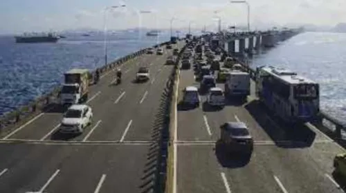 Imagem ilustrativa da imagem Obra complica vida de motoristas na Ponte Rio-Niterói na manhã desta sexta