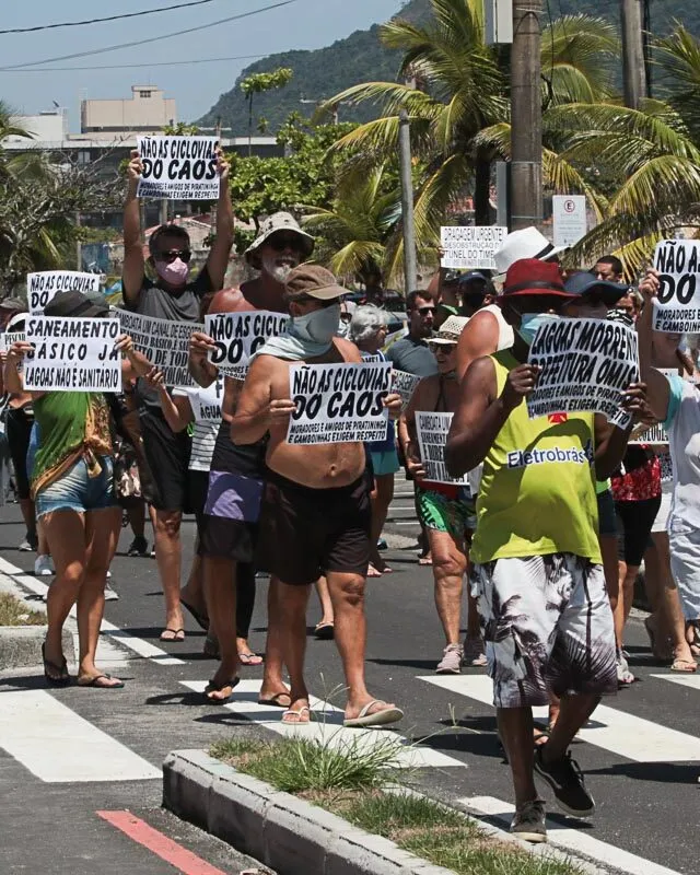 Manifestação contra a Ciclovia na Região Oceânica - Alex Ramos - Enfoco